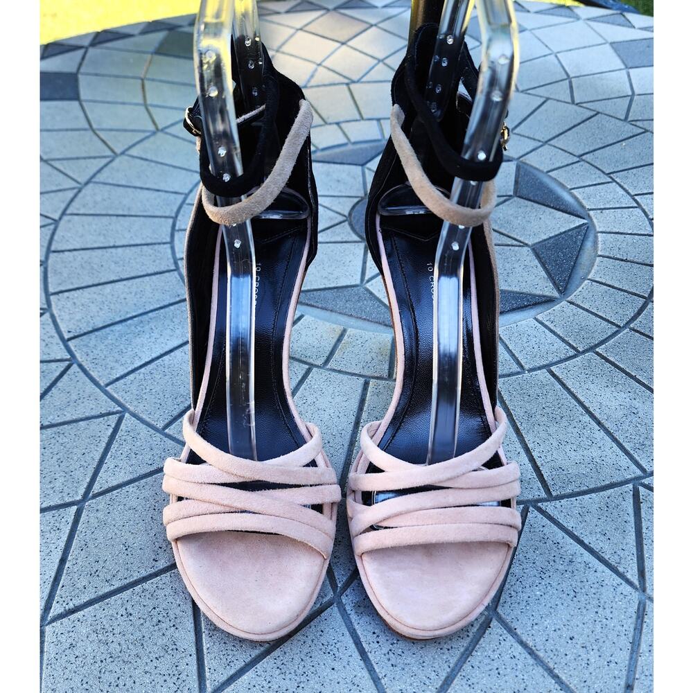 10 Crosby Derek Lam Jules Colorblock Suede Ankle Strap Heels 9.5 - Picture 4 of 12